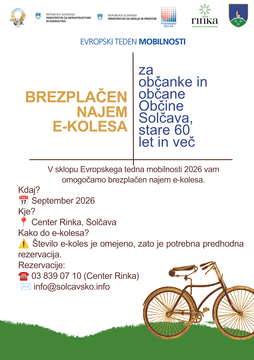 Brezplačen najem e-koles za starejše občane